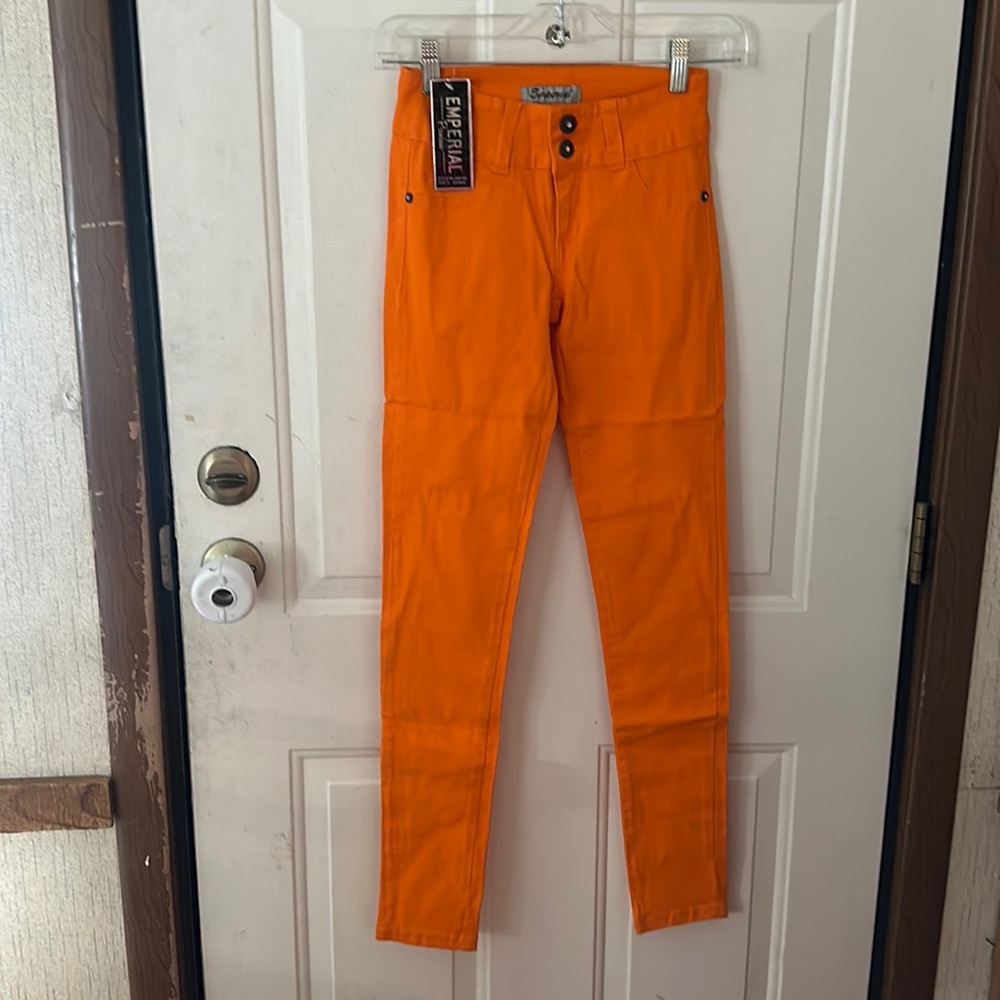 EMPERIAL PREMIUM JUNIORS SKINNY JEANS: ORANGE: NWT: SZ 3